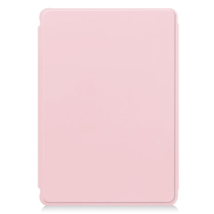 For Samsung Galaxy Tab S9 360 Rotation Transparent Smart Leather Case with Keyboard(Pink) by bashfashion