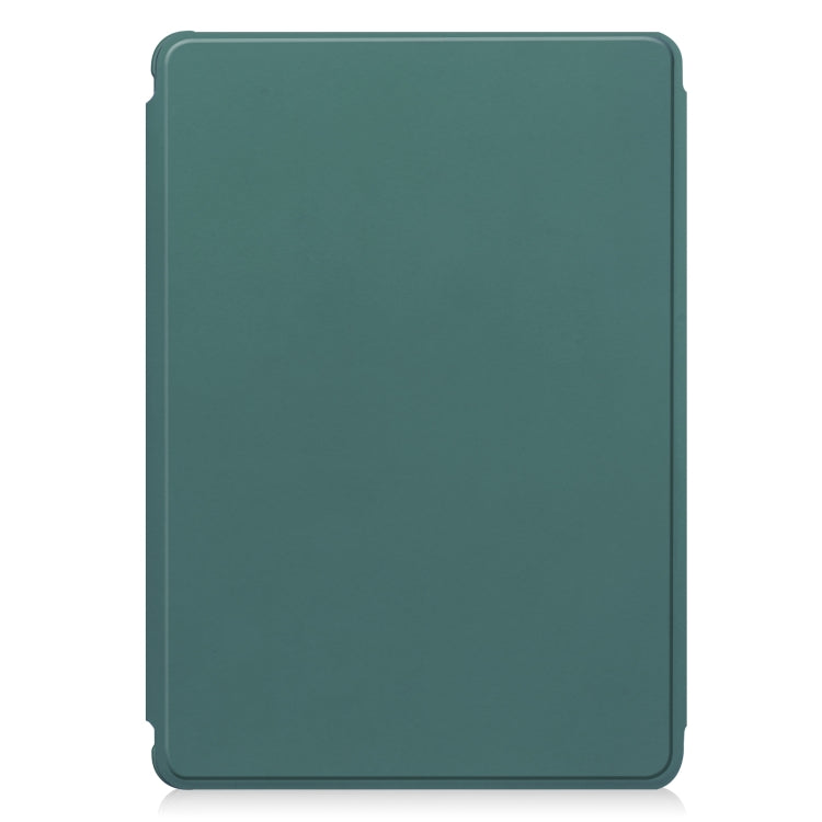 For Samsung Galaxy Tab S9+ 360 Rotation Transparent Smart Leather Case with Keyboard(Dark Green) by bashfashion