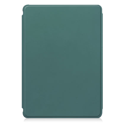 For Samsung Galaxy Tab S9+ 360 Rotation Transparent Smart Leather Case with Keyboard(Dark Green) by bashfashion