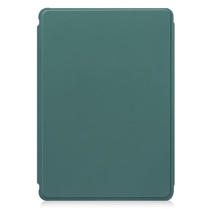 For Samsung Galaxy Tab S9 FE+ / S10+ 360 Rotation Transparent Smart Leather Case with Keyboard(Dark Green) by bashfashion