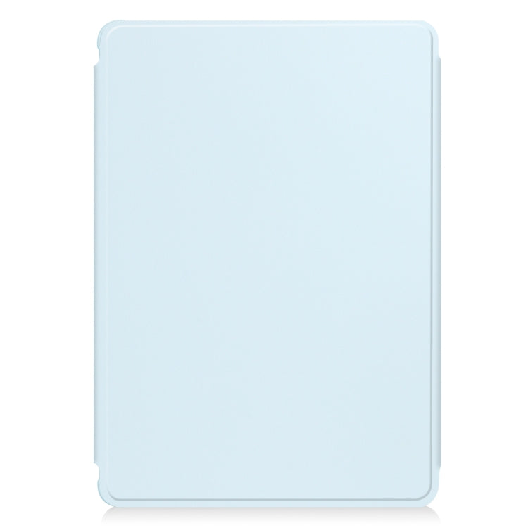 For Samsung Galaxy Tab A9+ 360 Rotation Transparent Smart Leather Case with Keyboard(Sky Blue) by bashfashion
