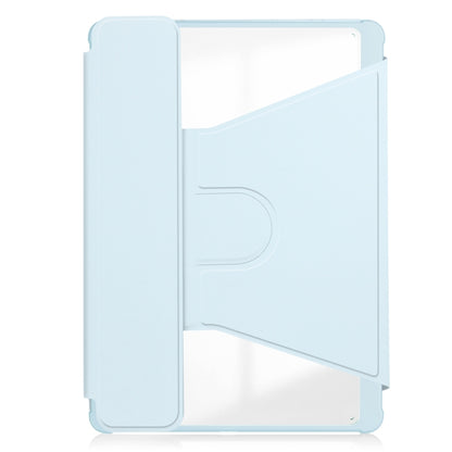 For Samsung Galaxy Tab A9+ 360 Rotation Transparent Smart Leather Case with Keyboard(Sky Blue) by bashfashion