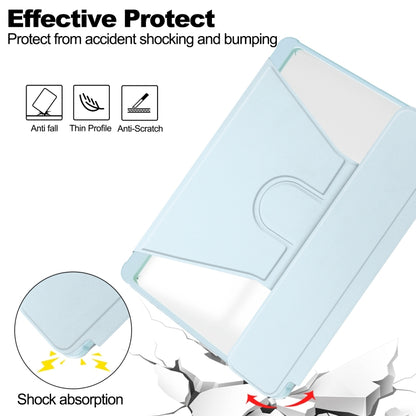 For Samsung Galaxy Tab A9+ 360 Rotation Transparent Smart Leather Case with Keyboard(Sky Blue) by bashfashion