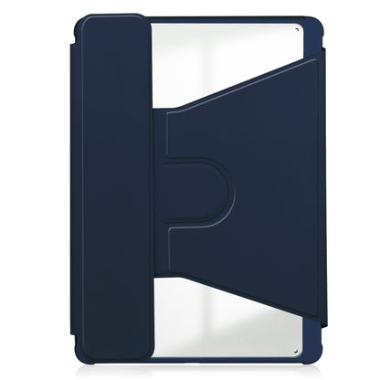 For Samsung Galaxy Tab S9 360 Rotation Transparent Smart Leather Case(Dark Blue) by bashfashion