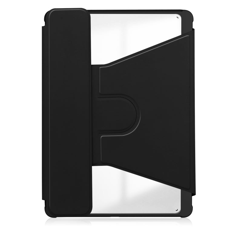 For Samsung Galaxy Tab S9 FE / S10 FE 360 Rotation Transparent Smart Leather Case(Black) by bashfashion