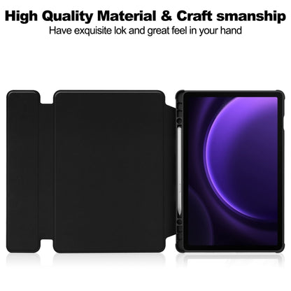 For Samsung Galaxy Tab S9 FE / S10 FE 360 Rotation Transparent Smart Leather Case(Black) by bashfashion