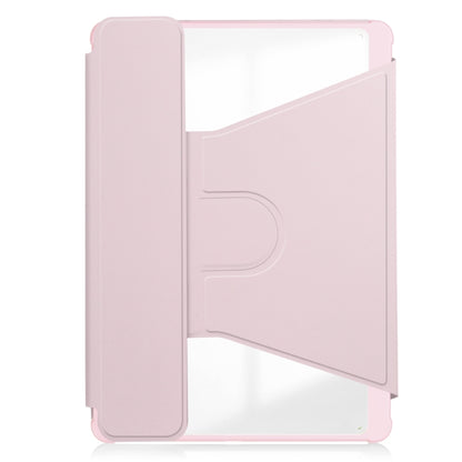 For Samsung Galaxy Tab A9+ 360 Rotation Transparent Smart Leather Case(Pink) by bashfashion