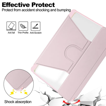 For Samsung Galaxy Tab A9+ 360 Rotation Transparent Smart Leather Case(Pink) by bashfashion