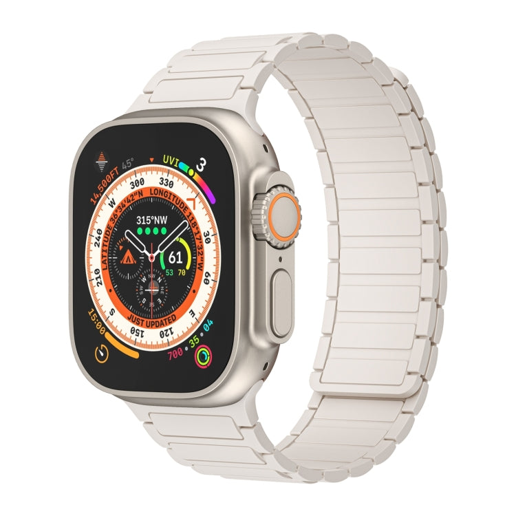 For Apple Watch Ultra 49mm Magnetic Loop Silicone Watch Band(Starlight) by bashfashion
