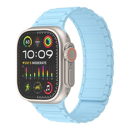 For Apple Watch Ultra 49mm Magnetic Loop Silicone Watch Band(Light Blue) by bashfashion