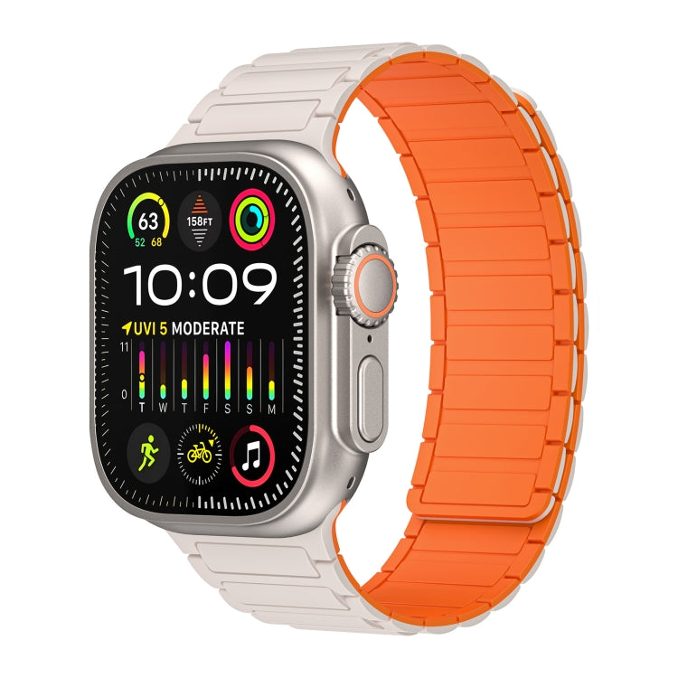 For Apple Watch Ultra 49mm Magnetic Loop Silicone Watch Band(Starlight Orange) by bashfashion