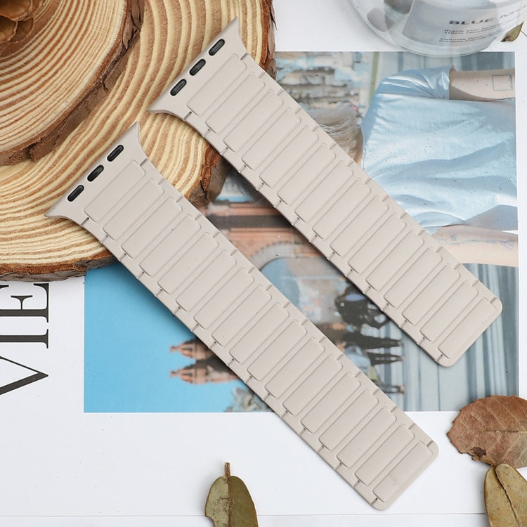 For Apple Watch Ultra 49mm Magnetic Loop Silicone Watch Band(Starlight Orange) by bashfashion