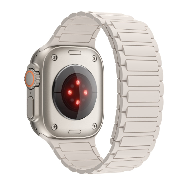 For Apple Watch Series 8 41mm Magnetic Loop Silicone Watch Band(Starlight) by bashfashion