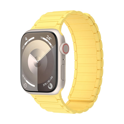 For Apple Watch Series 8 41mm Magnetic Loop Silicone Watch Band(Yellow) by bashfashion