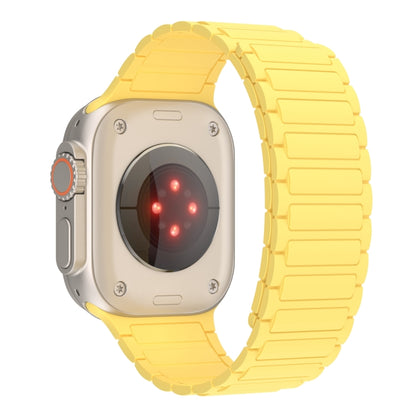 For Apple Watch Series 8 41mm Magnetic Loop Silicone Watch Band(Yellow) by bashfashion
