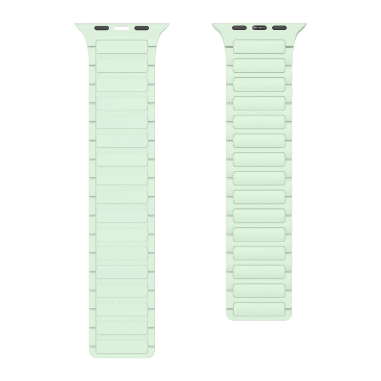 For Apple Watch Series 8 45mm Magnetic Loop Silicone Watch Band(Light Mint) by bashfashion