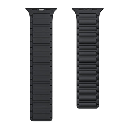 For Apple Watch Series 7 41mm Magnetic Loop Silicone Watch Band(Black) by bashfashion