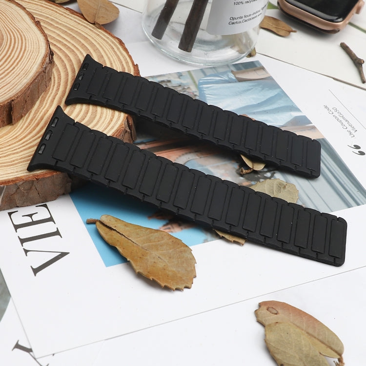 For Apple Watch Series 7 41mm Magnetic Loop Silicone Watch Band(Black) by bashfashion