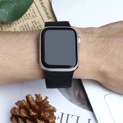 For Apple Watch Series 7 41mm Magnetic Loop Silicone Watch Band(Black) by bashfashion