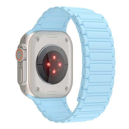 For Apple Watch Series 7 41mm Magnetic Loop Silicone Watch Band(Light Blue) by bashfashion