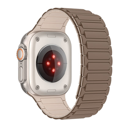 For Apple Watch Series 7 45mm Magnetic Loop Silicone Watch Band(Brown Apricot) by bashfashion