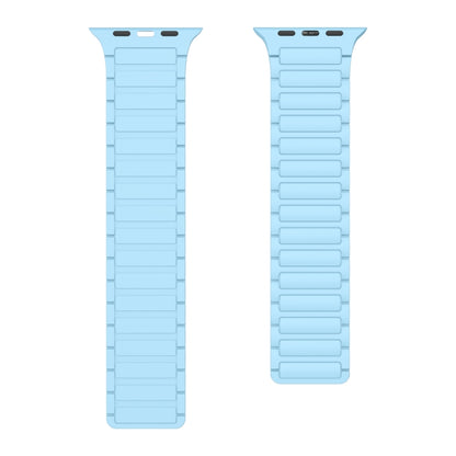 For Apple Watch Series 7 45mm Magnetic Loop Silicone Watch Band(Light Blue) by bashfashion