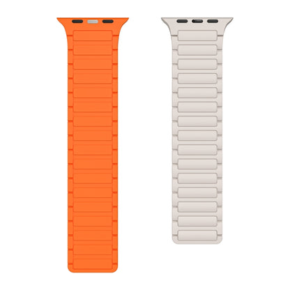 For Apple Watch Series 7 45mm Magnetic Loop Silicone Watch Band(Starlight Orange) by bashfashion