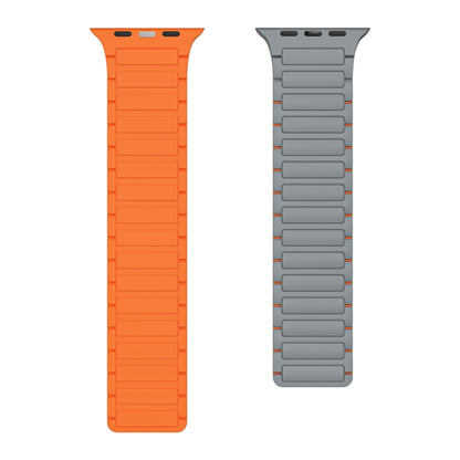 For Apple Watch SE 40mm Magnetic Loop Silicone Watch Band(Grey Orange) by bashfashion
