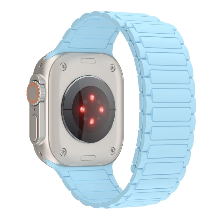 For Apple Watch SE 44mm Magnetic Loop Silicone Watch Band(Light Blue) by bashfashion