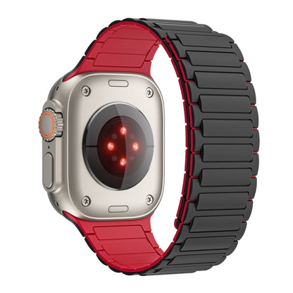For Apple Watch Series 6 44mm Magnetic Loop Silicone Watch Band(Black Red) by bashfashion