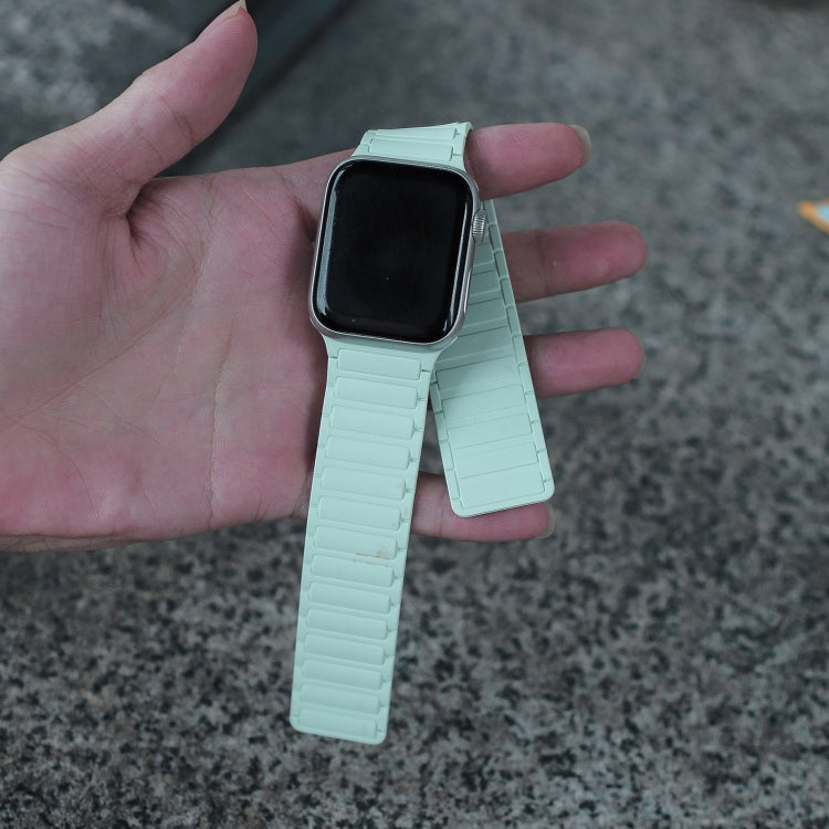 For Apple Watch Series 6 44mm Magnetic Loop Silicone Watch Band(Light Mint) by bashfashion