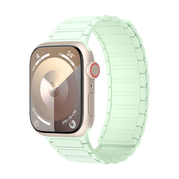 For Apple Watch Series 4 40mm Magnetic Loop Silicone Watch Band(Light Mint) by bashfashion