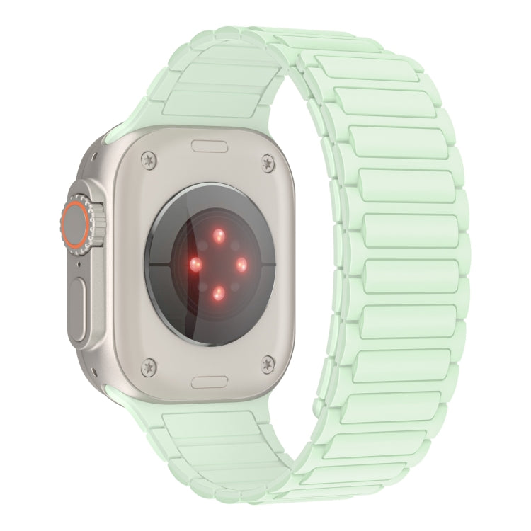For Apple Watch Series 3 42mm Magnetic Loop Silicone Watch Band(Light Mint) by bashfashion