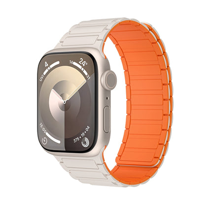 For Apple Watch Series 3 42mm Magnetic Loop Silicone Watch Band(Starlight Orange) by bashfashion