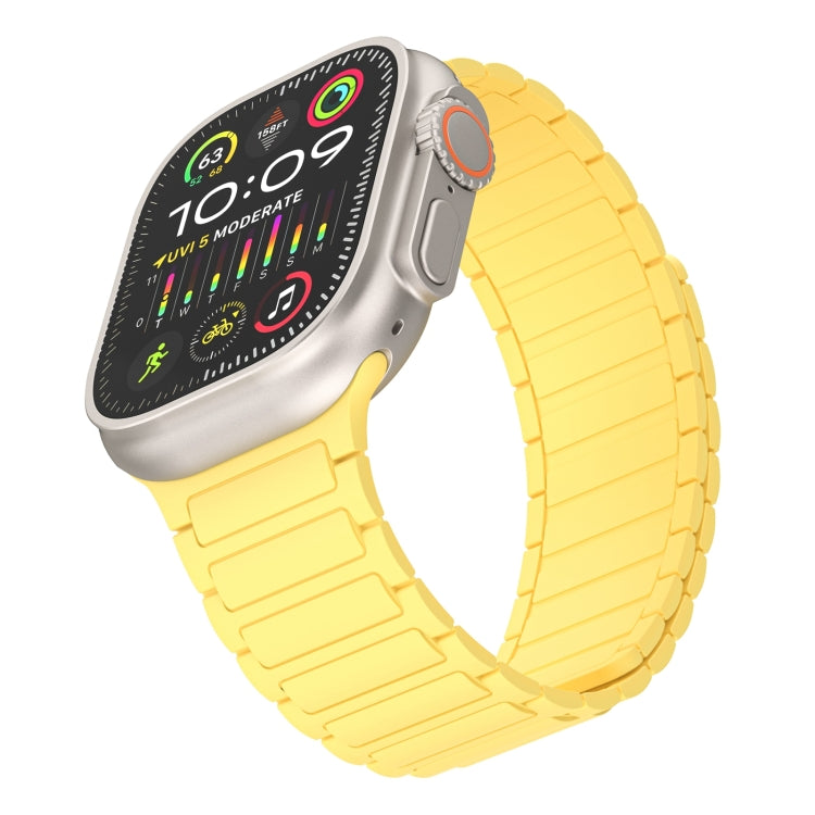 For Apple Watch Series 3 42mm Magnetic Loop Silicone Watch Band(Yellow) by bashfashion