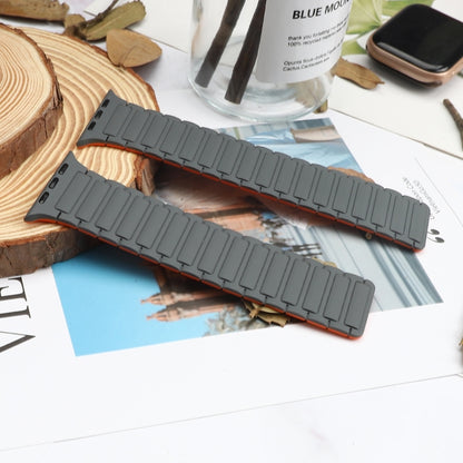 For Apple Watch Series 2 42mm Magnetic Loop Silicone Watch Band(Grey Orange) by bashfashion