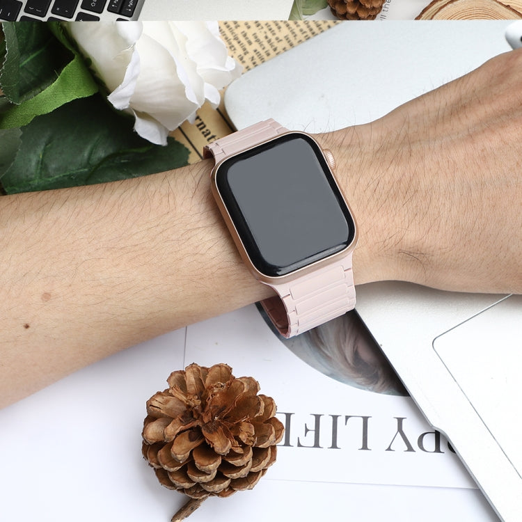 For Apple Watch 42mm Magnetic Loop Silicone Watch Band(Pink) by bashfashion
