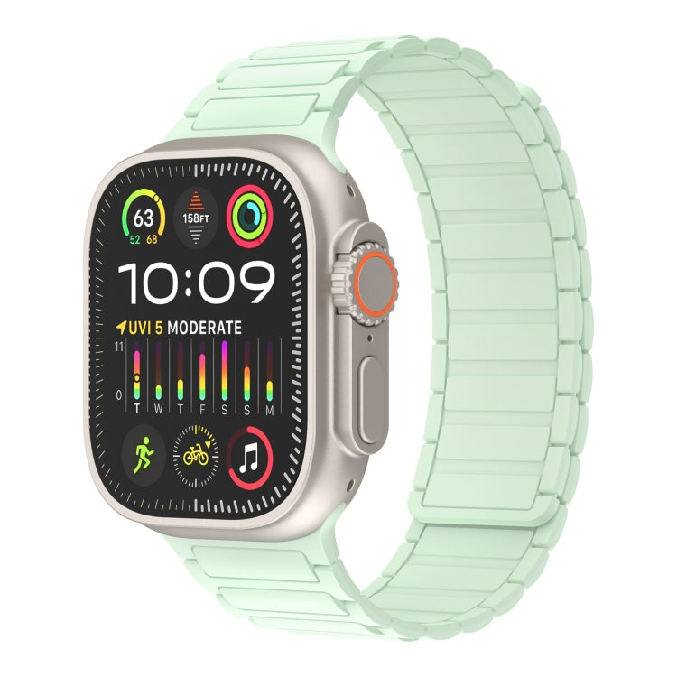 For Apple Watch Ultra 2 49mm Magnetic Loop Silicone Watch Band(Light Mint) by bashfashion