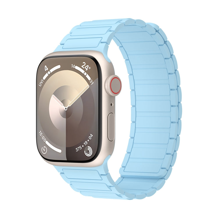 For Apple Watch Series 9 41mm Magnetic Loop Silicone Watch Band(Light Blue) by bashfashion