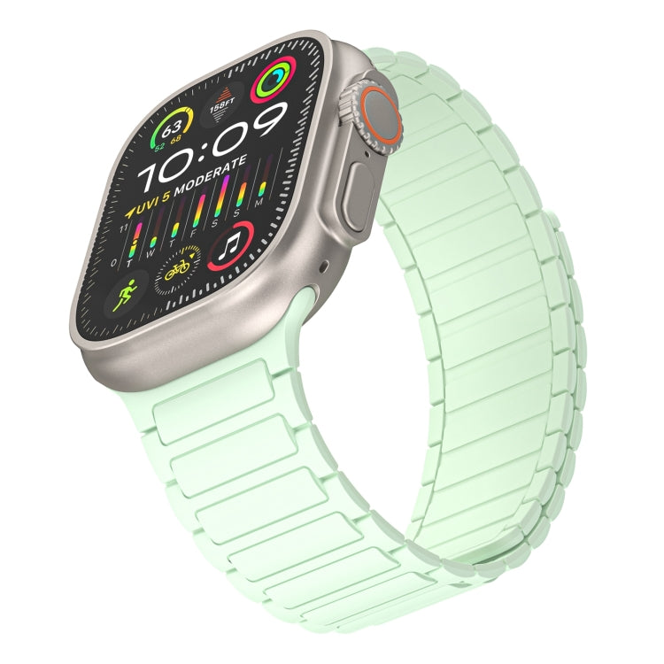 For Apple Watch Series 9 45mm Magnetic Loop Silicone Watch Band(Light Mint) by bashfashion