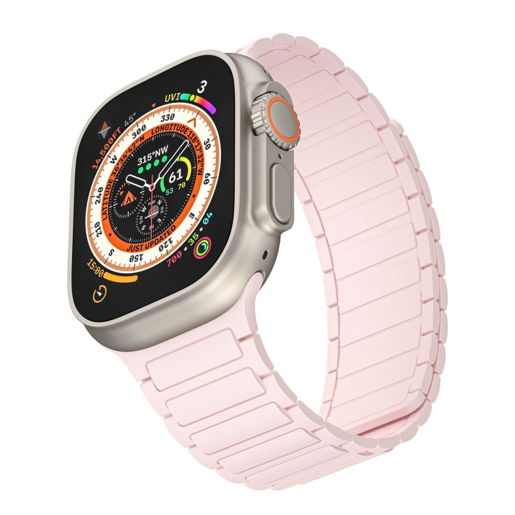 For Apple Watch Series 9 45mm Magnetic Loop Silicone Watch Band(Pink) by bashfashion