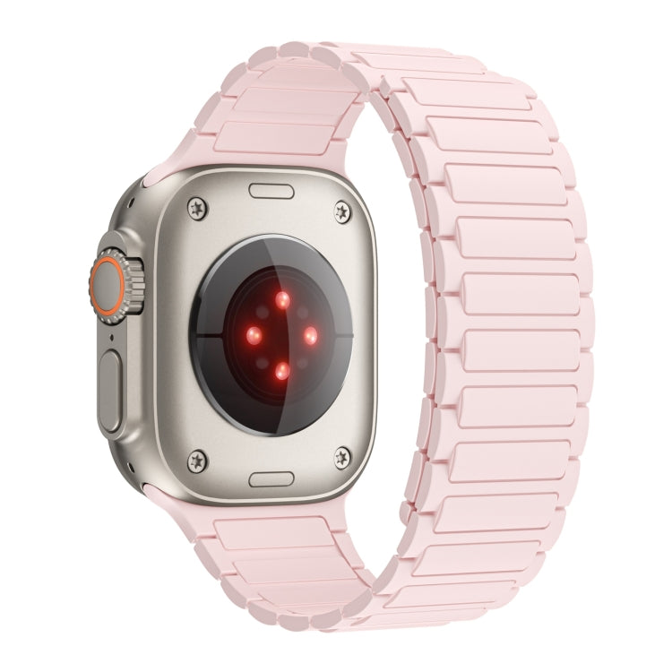 For Apple Watch Series 9 45mm Magnetic Loop Silicone Watch Band(Pink) by bashfashion