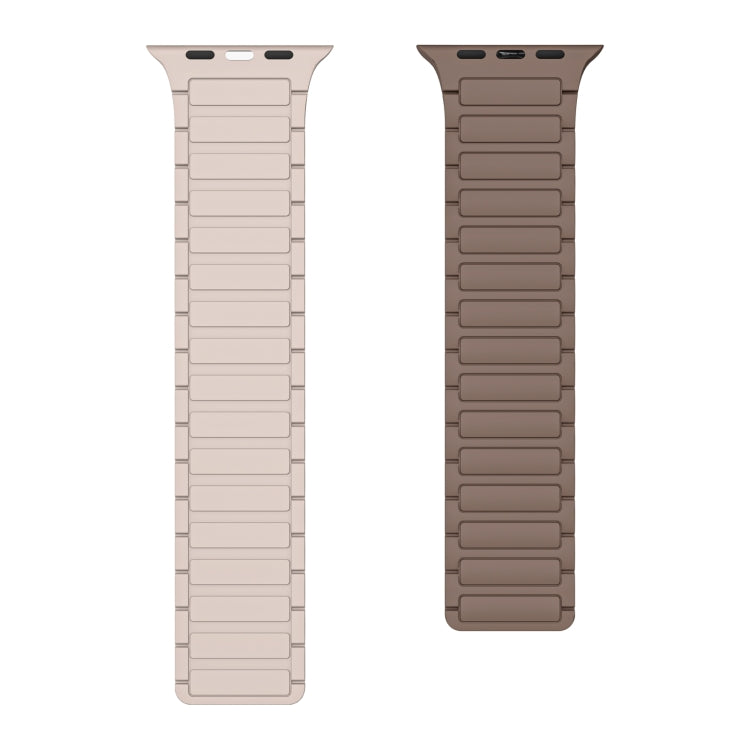 For Apple Watch Series 9 45mm Magnetic Loop Silicone Watch Band(Brown Apricot) by bashfashion