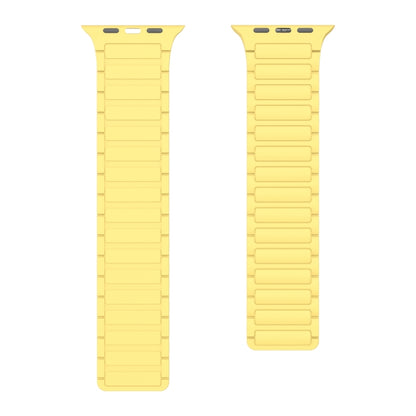 For Apple Watch Series 9 45mm Magnetic Loop Silicone Watch Band(Yellow) by bashfashion