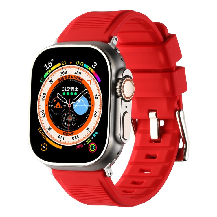 For Apple Watch Ultra 49mm Double Ring Silicone Watch Band(Red) by bashfashion