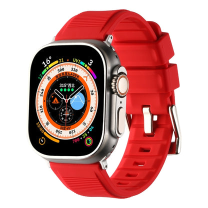 For Apple Watch Ultra 49mm Double Ring Silicone Watch Band(Red) by bashfashion