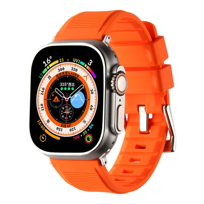 For Apple Watch Ultra 2 49mm Double Ring Silicone Watch Band(Orange) by bashfashion