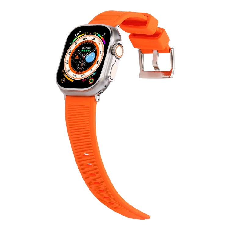 For Apple Watch Ultra 2 49mm Double Ring Silicone Watch Band(Orange) by bashfashion