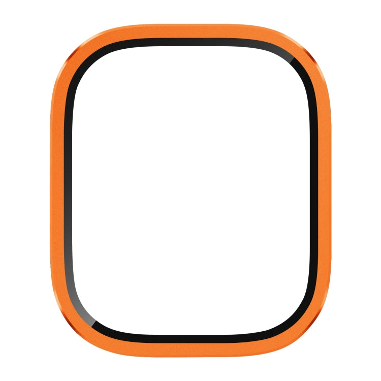 For Apple Watch Ultra 49mm Aluminum Alloy Frame Integrated Tempered Film(Orange) by bashfashion