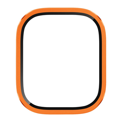 For Apple Watch Ultra 49mm Aluminum Alloy Frame Integrated Tempered Film(Orange) by bashfashion